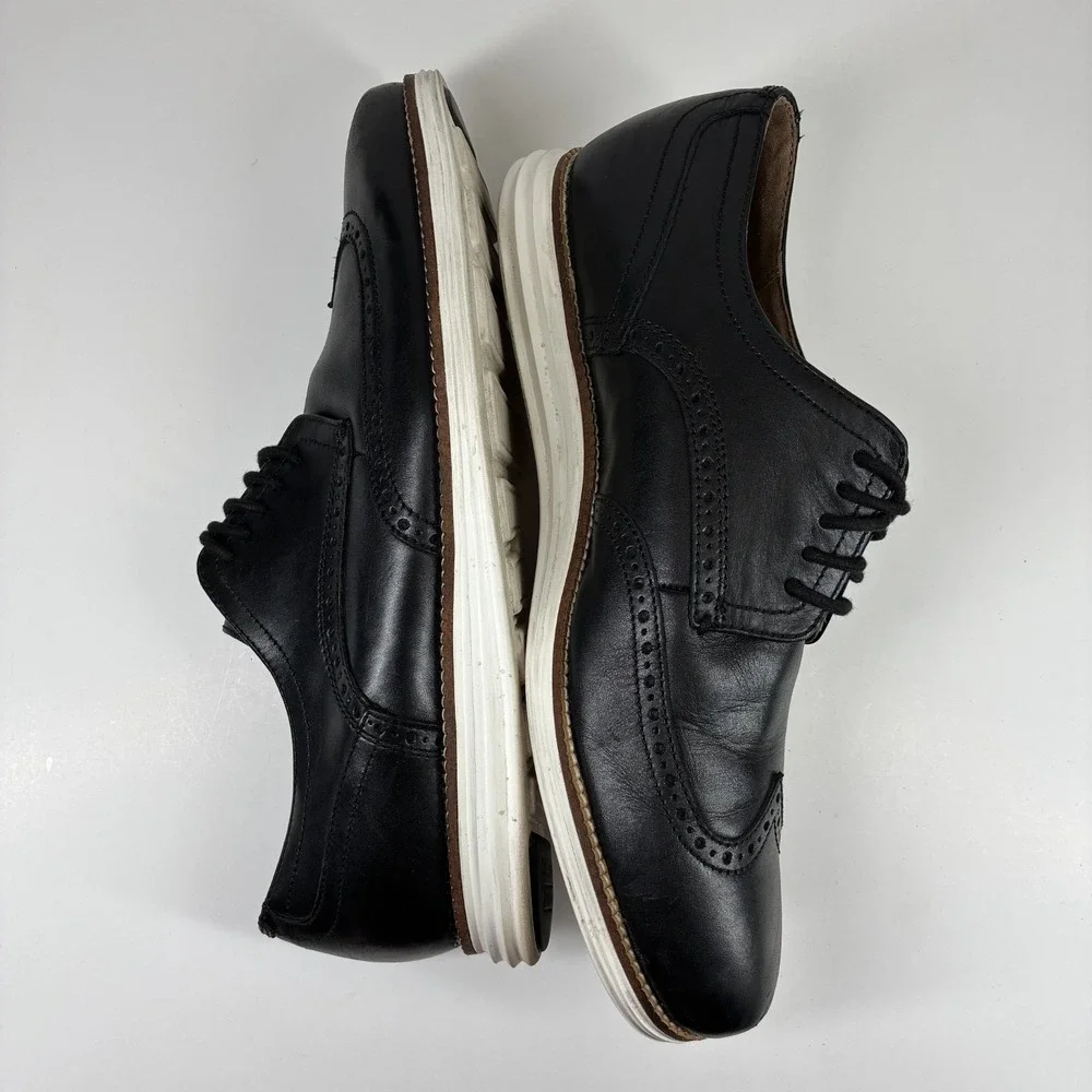 Cole Haan OriginalGrand Men's US 11M Black Leather Wingtip Oxford Shoes C26469